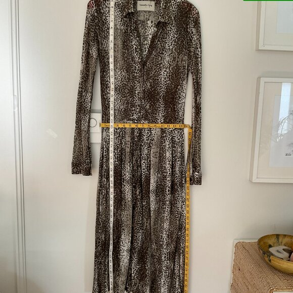 Samantha Sung Animal Print Wool Midi Shirtdress - Picture 3 of 5